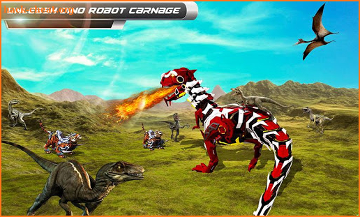 Robot Dinosaur vs Tiger Attack TRex Dinosaur Games screenshot