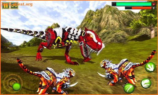 Robot Dinosaur vs Tiger Attack TRex Dinosaur Games screenshot