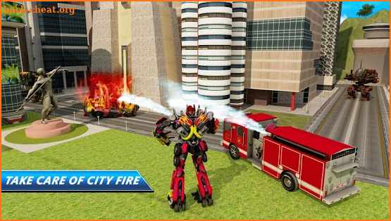 Robot Firefighter Truck Rescue City War screenshot