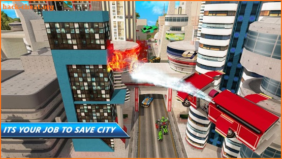 Robot Firefighter Truck Rescue City War screenshot