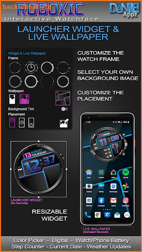Roboxic HD WatchFace Widget Live Wallpaper screenshot