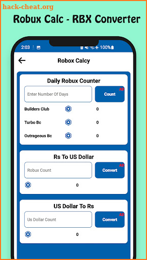 Robux Calc and RBX Converter screenshot