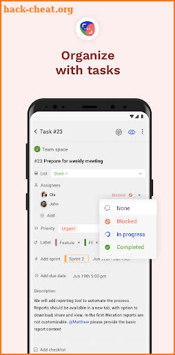 Rock - Messaging, Tasks, Zoom and Google Drive screenshot