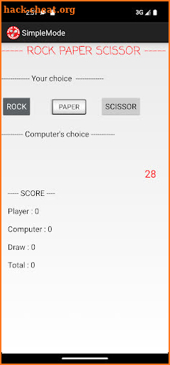 Rock paper scissors screenshot