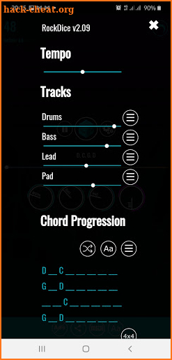 RockDice Chord Progression screenshot
