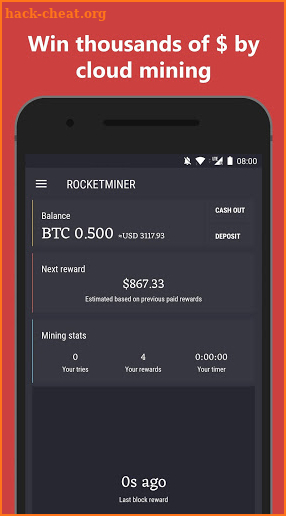 RocketMiner - World's first Cloud Mining App screenshot