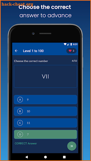 Roman Numerals 1 to 1000: Quiz screenshot