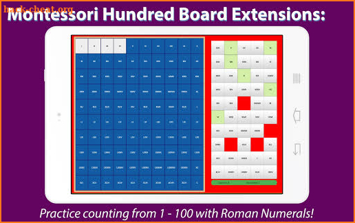 Roman Numerals -Montessori Hundred Board Extension screenshot