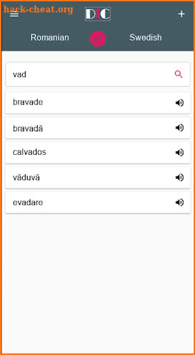 Romanian - Swedish Dictionary (Dic1) screenshot