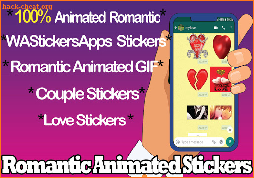 Romantic Animated Stickers -WAStickerApps screenshot