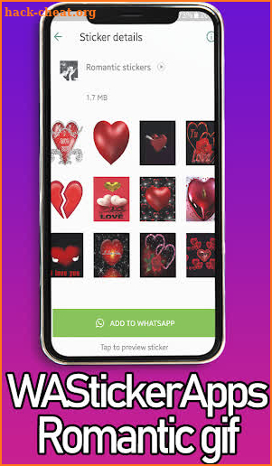 Romantic Animated Stickers -WAStickerApps screenshot