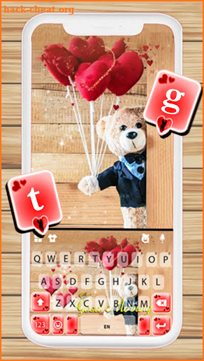 Romantic Bear Keyboard Background screenshot