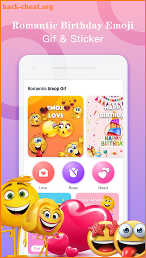 Romantic Birthday Emoji Gif & Sticker screenshot