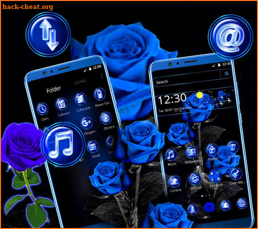 Romantic Blue Rose Theme screenshot