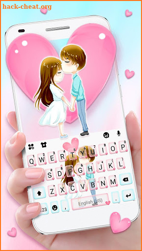 Romantic Couple Heart Keyboard Theme screenshot