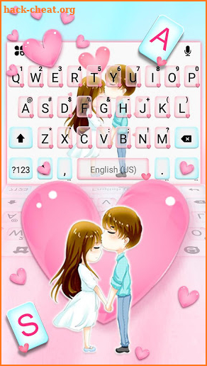 Romantic Couple Heart Keyboard Theme screenshot