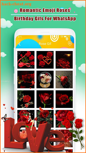 Romantic Emoji Roses Birthday Gifs For WhatsApp screenshot