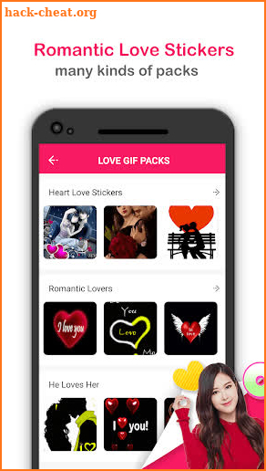 Romantic Gif Stickers For WhatsApp screenshot