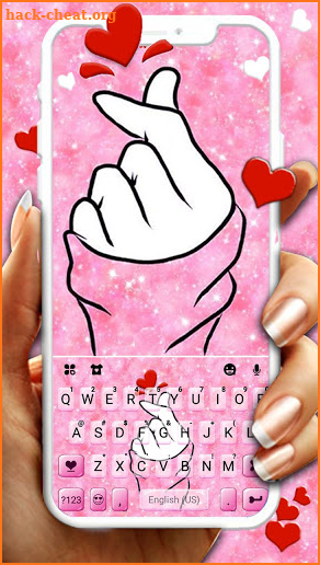 Romantic Hand Love Keyboard Theme screenshot