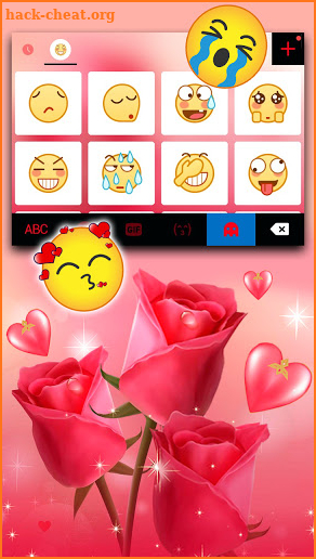 Romantic Heart Roses Keyboard Background screenshot
