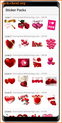 Romantic heart stickers 2020 ❤️ WAStickerApps Love screenshot