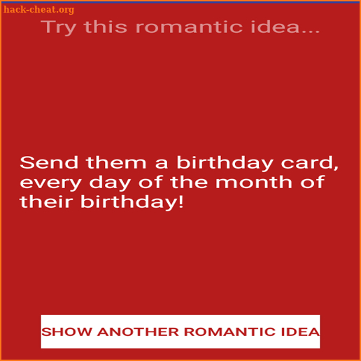 Romantic Idea Generator screenshot