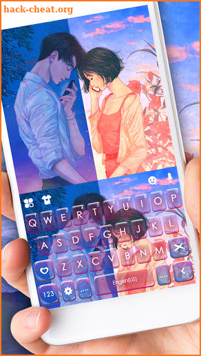 Romantic Love Couple Keyboard Background screenshot