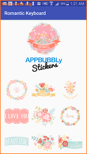 Romantic Love Flowers Keyboard Stickers for Gboard screenshot