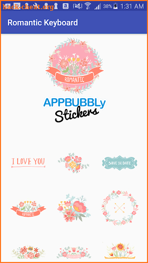 Romantic Love Flowers Keyboard Stickers for Gboard screenshot