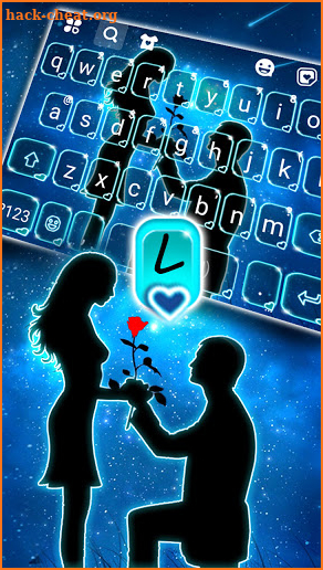 Romantic Love Night Keyboard Background screenshot