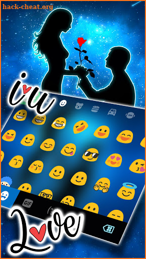 Romantic Love Night Keyboard Background screenshot