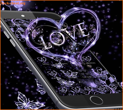 Romantic Love Purple Butterfly Theme screenshot