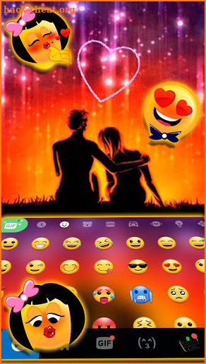 Romantic Lovers Keyboard Theme screenshot