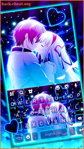 Romantic Neon Kiss Keyboard Theme screenshot