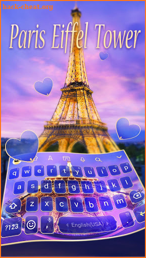 Romantic Paris Eiffel Tower Keyboard Theme ❤️ screenshot
