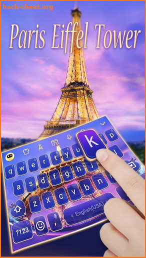 Romantic Paris Eiffel Tower Keyboard Theme ❤️ screenshot