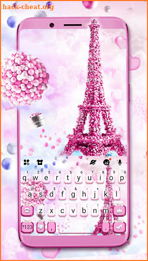 Romantic Paris Tower Keyboard Theme screenshot