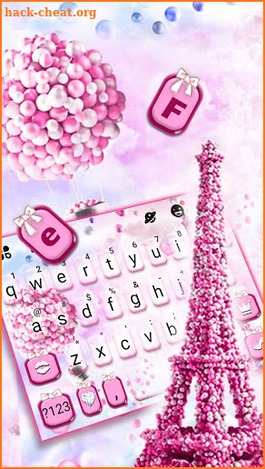 Romantic Paris Tower Keyboard Theme screenshot