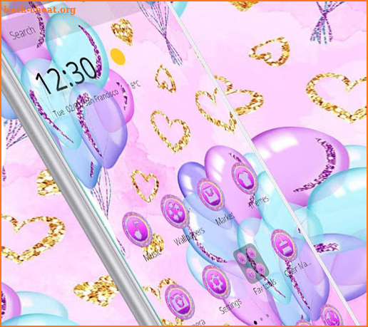 Romantic Purple Balloon Theme screenshot