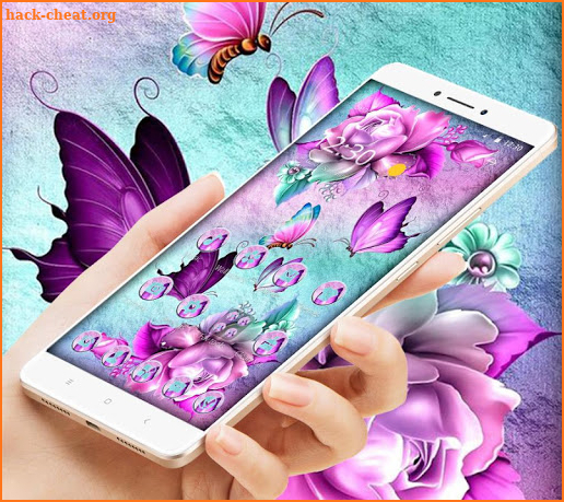 Romantic Purple Butterfly Flower Theme screenshot