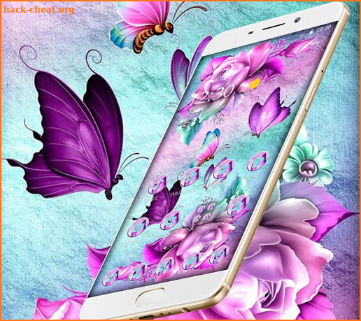 Romantic Purple Butterfly Flower Theme screenshot