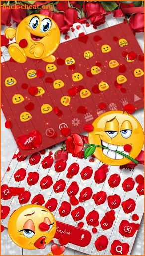 Romantic Red Rose Keyboard Theme screenshot