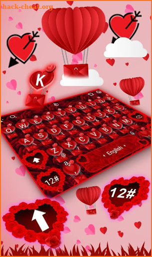 Romantic Red Rose Love Keyboard Theme screenshot