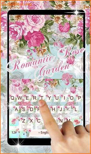 Romantic Rose Garden Keyboard Theme screenshot