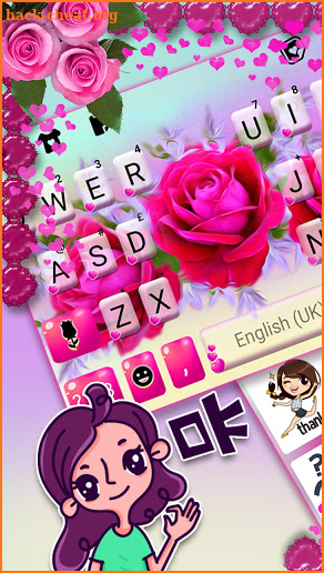 Romantic Roses Keyboard Background screenshot