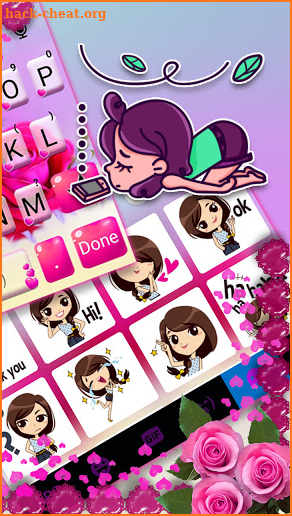 Romantic Roses Keyboard Background screenshot