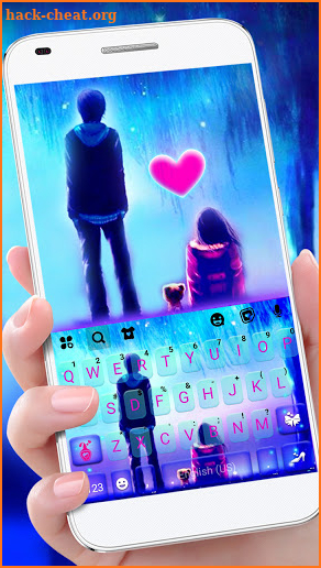 Romantic Sky Couple Keyboard Background screenshot