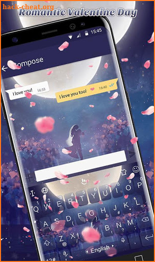Romantic Valentine Day Keyboard Theme screenshot