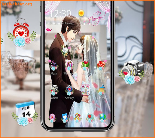 Romantic Wedding Sweet Couple Theme screenshot