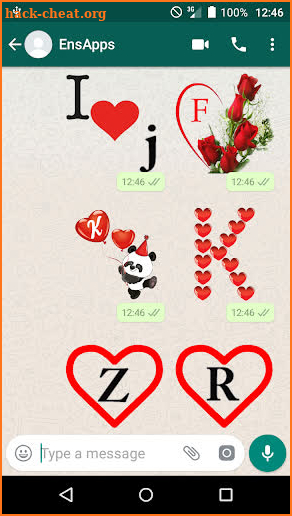 Romantique alphabet Stickers WAStickerApps screenshot